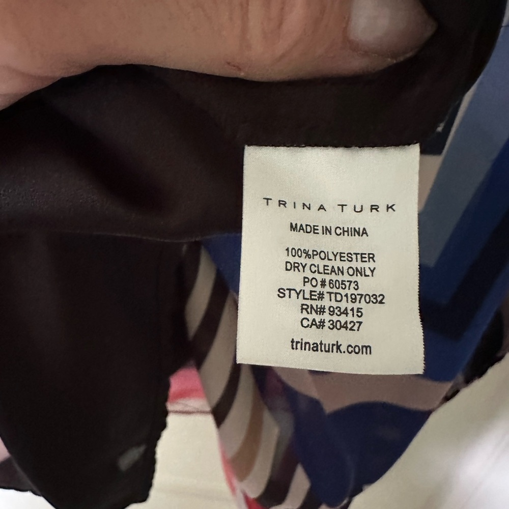 Trina Turk Theodora Sheer Patterned Tunic Caftan Dress - Picture 5 of 11